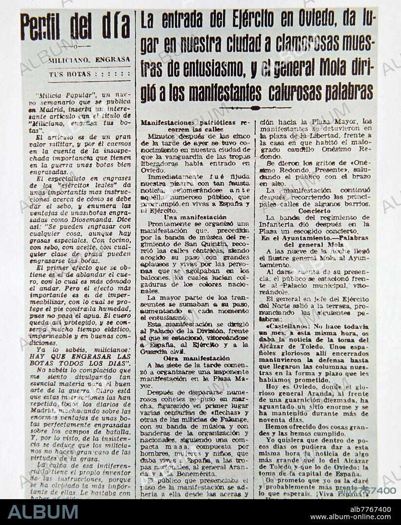 PERIODICO EL NORTE DE CASTILLA - 1936.