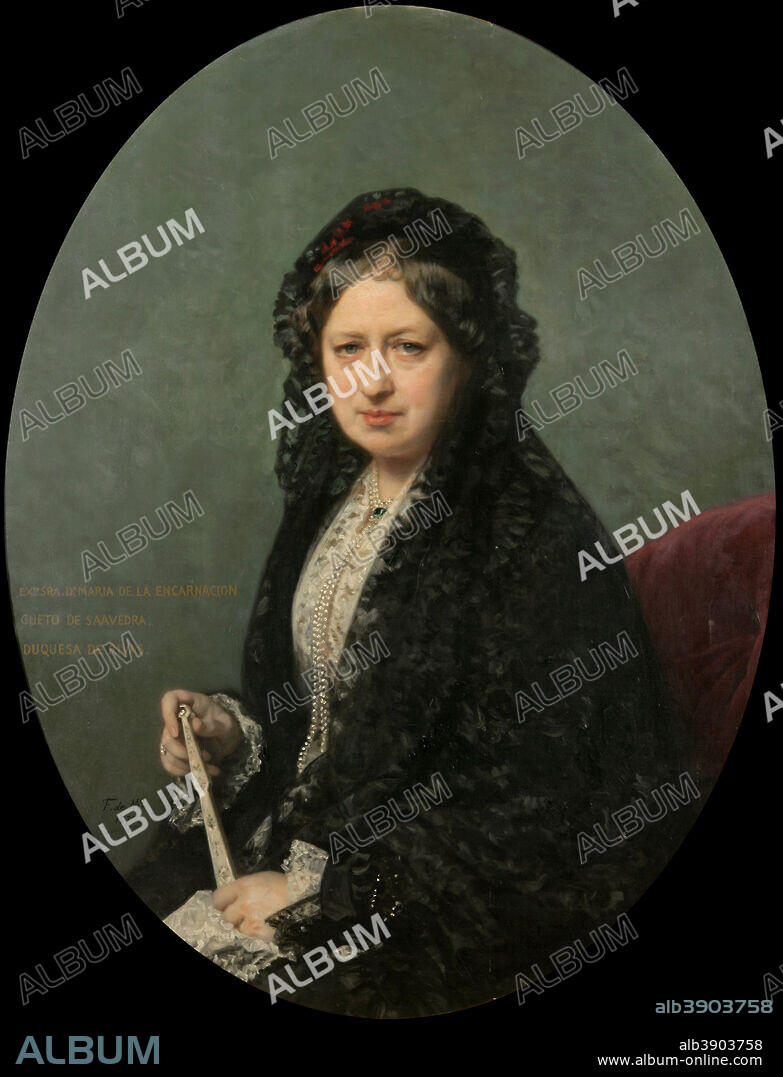 FEDERICO MADRAZO. María Encarnación Cueto de Saavedra, Duchess of Rivas. Date/Period: 1878. Painting. Oil on canvas. Width: 81.4 cm. Height: 102 cm (Without frame).