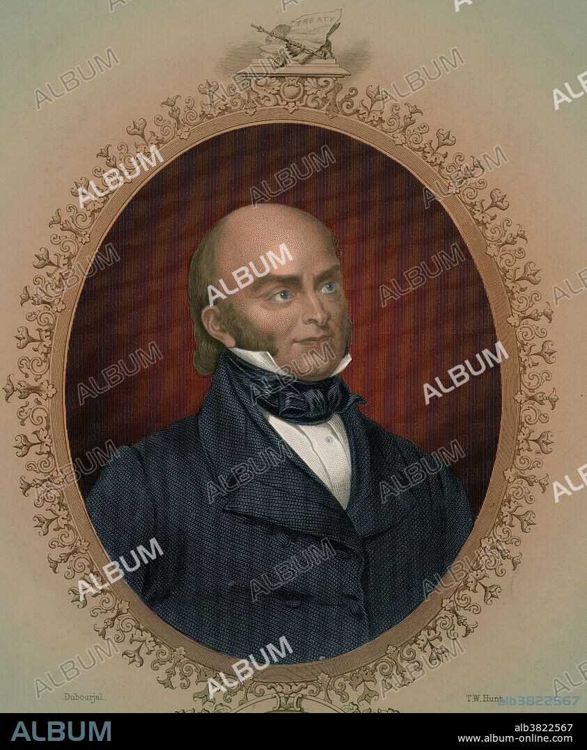 John Quincy Adams (July 11, 1767 - February 23, 1848) was the sixth President of the United States (from 1825-1829). He was also an American diplomat and served in both the Senate and House of Representatives. He was a member of the Federalist, Democratic-Republican, National Republican, and later Anti-Masonic and Whig parties. He was the son of President John Adams and Abigail Adams. As a diplomat, Adams was involved in many international negotiations, and, as Secretary of State, helped formulate the Monroe Doctrine. As president, he sought to modernize the American economy and promoted education. He enacted a part of his agenda and paid off much of the national debt.] He was stymied by a Congress controlled by his enemies, and his lack of patronage networks helped politicians eager to undercut him. He lost his 1828 bid for re-election to Andrew Jackson. In doing so, he became the first president since his father to serve a single term. On February 21, 1848, the House of Representatives was discussing the matter of honoring US Army officers who served in the Mexican-American War. Adams opposed this idea. He rose to answer a question put forth by the Speaker of the House. and then collapsed, having suffered a massive cerebral hemorrhage. He died two days later at the age of 80.