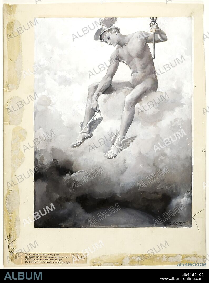 On This Side of Jove's Clouds. Will Hicock Low; American, 1853-1932. Date: 1885. Dimensions: 451 x 346 mm. Black, gray and white gouache on cream wood-pulp laminate board. Origin: United States.