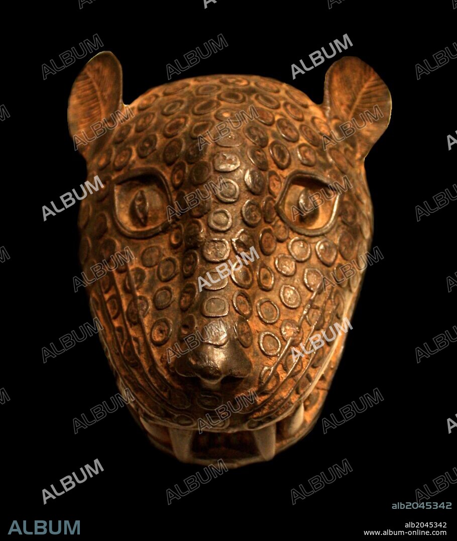 Leopard Head. Nigeria, Kingdom of Benin. Edo peoples. 16th-19th century. Brass.