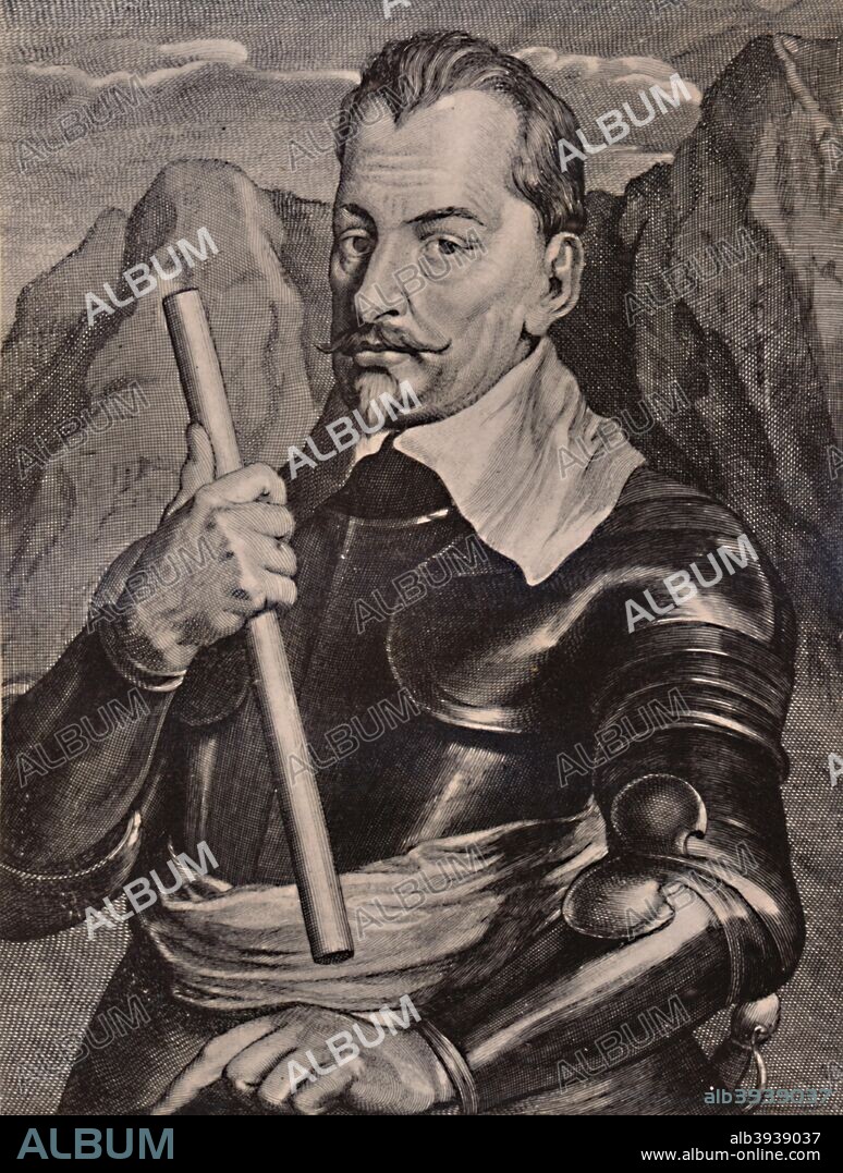 Albrecht von Wallenstein (1583-1634), Bohemian general, 17th century (1894). From A Collection of Engraved Portraits (Further Selection) Exhibited by the Late James Anderson Rose, at the Opening of the New Library and Museum of the Corporation of London, November 1872, Vol. II. [Marcus Ward & Co, Limited, London, 1894].