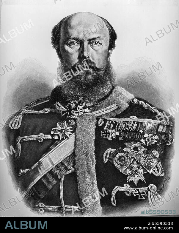 Friedrich Karl, Prinz von Preußen. Berlin 20.3.1828 - Klein-Glienicke 15. 6.1885. Porträt. Holzstich, um 1880, nach Heinrich von Angeli.