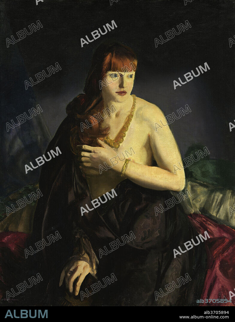 GEORGE BELLOWS. Nude with Red Hair. Dated: 1920. Dimensions: overall: 110.9 x 86.5 cm (43 11/16 x 34 1/16 in.)  framed: 138.4 x 113 x 7.6 cm (54 1/2 x 44 1/2 x 3 in.). Medium: oil on canvas.