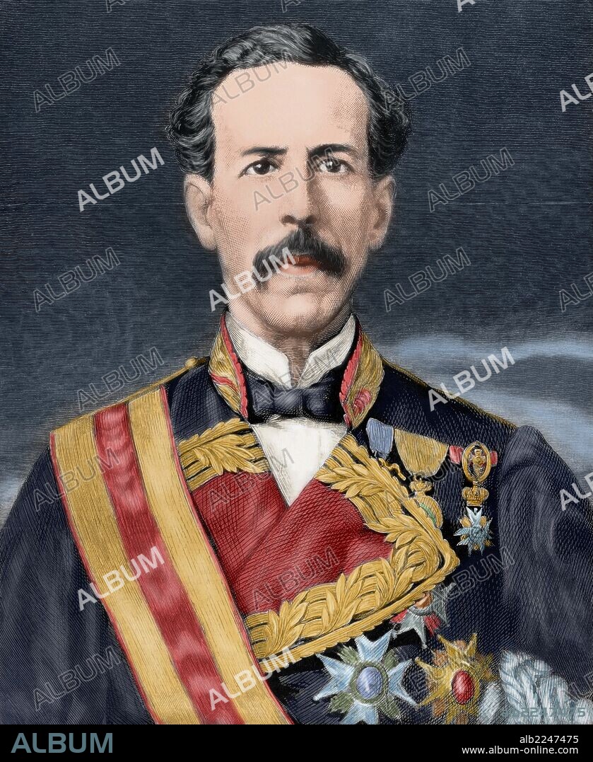 Joaquín Jovellar Soler, o Jover (Palma de Mallorca, 1819-Madrid, 1892). Militar, presidente del gobierno de España en 1875, capitán general de Cuba (1872-1874; 1876-1878) y capitán general de Filipinas (1883-1885). Grabado por C. Roberts. Coloreado.