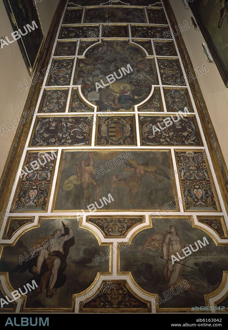 FRANCISCO PACHECO. PINTURAS DEL TECHO DE LA SALA DEL SEGUNDO PISO DEL PALACIO DE PILATOS DECORADA A PRINCIPIOS DEL XVII.