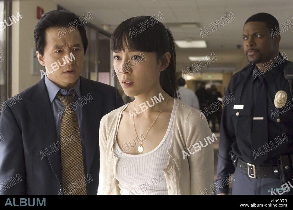 CHRIS TUCKER, JACKIE CHAN y JINGCHU ZHANG en HORA PUNTA 3, 2007 (RUSH HOUR 3), dirigida por BRETT RATNER. Copyright NEW LINE CINEMA/AVERY PIX/ROGER BIRNBAUM PRODUCTIONS/ / WILSON, GLEN.