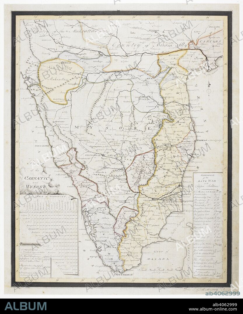 ROBERT HOME. A plan of the Carnatic region and Mysore. Twenty-two loose drawings together with a map and three plans. 1792. Wash. Source: WD 3775. Language: English.