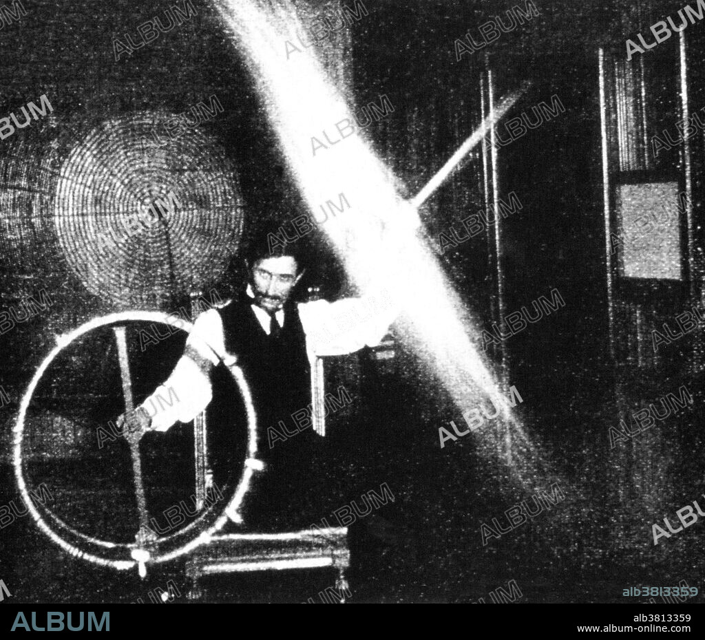 Nikola Tesla Transmitting Electricity, 1899