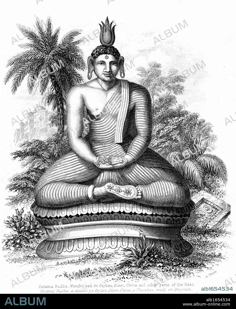 Cotama Buddha, Sri Lanka. Engraving 1880.