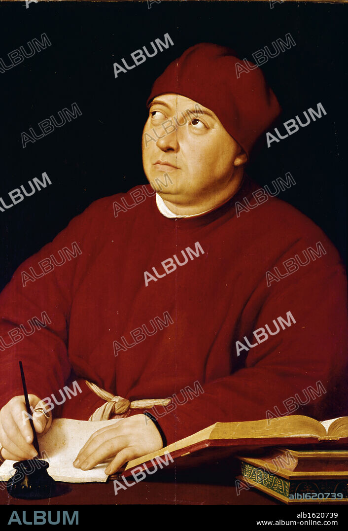 Count Tommaso Inghirami, Raphael (1483-1520/Italian), Palatine Gallery, Palazzo Pitti, Florence, Italy.