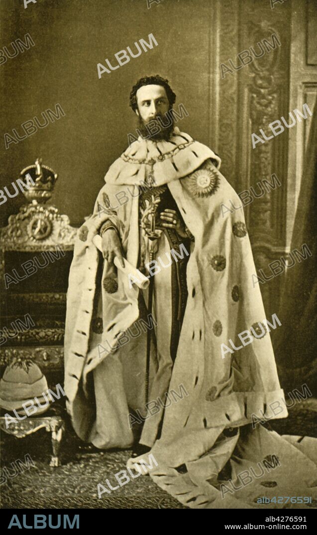 BOURNE & SHEPHERD. 'Lord Lytton', c1877, (1901). Portrait of Edward Robert Bulwer-Lytton, 1st Earl of Lytton (1831-1891), who served as Viceroy of India between 1876 and 1880, during which time Queen Victoria was proclaimed Empress of India. From "The Life and Deeds of Earl Roberts, Vol. II. - To The Abdication of Yakub Khan", by J. Maclaren Cobban. [T. C. & E. C. Jack, Edinburgh, 1901].