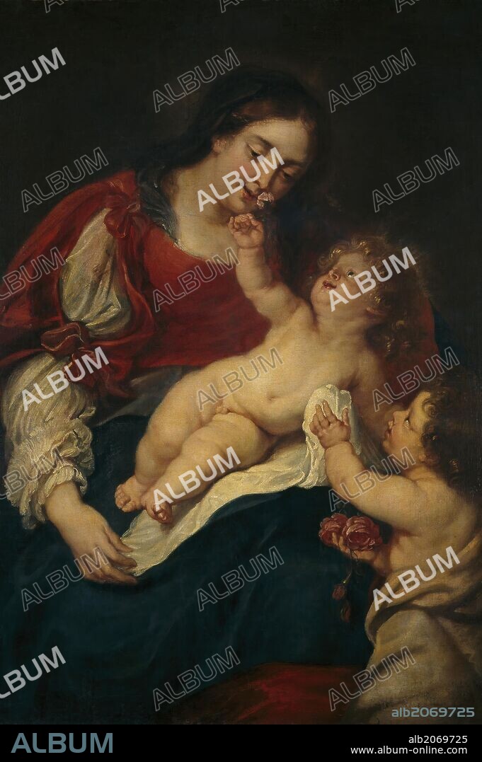 JAN THOMAS VAN IEPEREN. Jan Thomas / 'La Virgen de las rosas', 17th century, Flemish School, Oil on canvas, 111 cm x 86 cm, P01496.