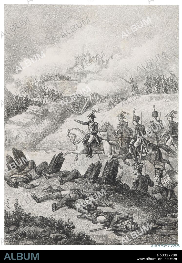 Historia de España. Guerra de la Independencia. Batalla de los Arapiles, Salamanca, en julio de 1812. Victoria del ejército anglo-hispano-portugués al mando del general Wellesley, primer duque de Wellington, contra las tropas francesas al mando del mariscal Marmont. Grabado de 1880.