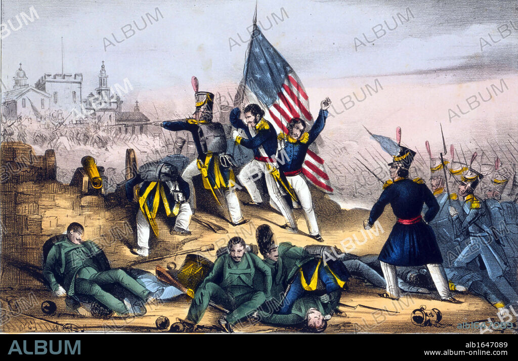 Mexican-American War 1846-1848: Battle of Chapultepec 12-13 September 1847. American forces overwhelming Mexicans at Chapultepec Castle which guarded Mexico City from the west. Mexico City fell on 14 September.