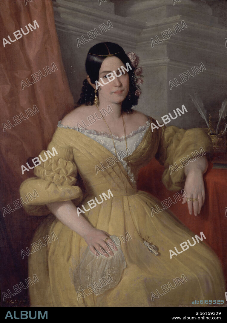 ANTONIO MARIA ESQUIVEL. GERTRUDIS GOMEZ DE AVELLANEDA - 1840 - OLEO/LIENZO - 125,4x94,6 CM - ROMANTICISMO ESPAÑOL.