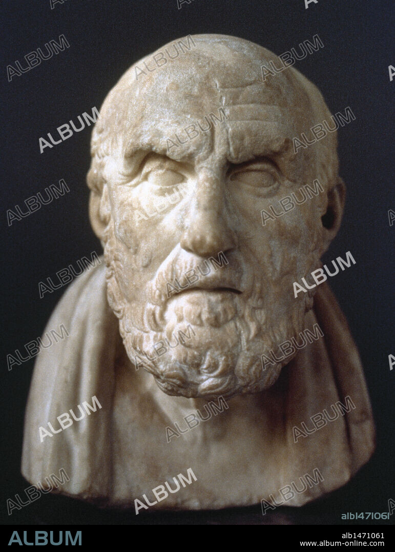 CRISIPO (281-208 a. C.). Filósofo griego, natural de Soli. Discípulo de Cleantes, fue la máxima figura de la escuela estoica. BUSTO DE CRISIPO, copia romana de un original griego de los siglos III-II a. C. Museo Británico. Londres. Inglaterra. Reino Unido.