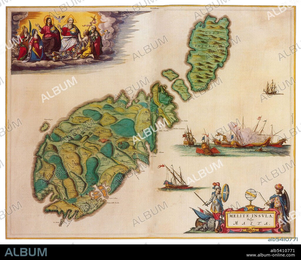 Joan Blaeu, Malta Map, 17th Century