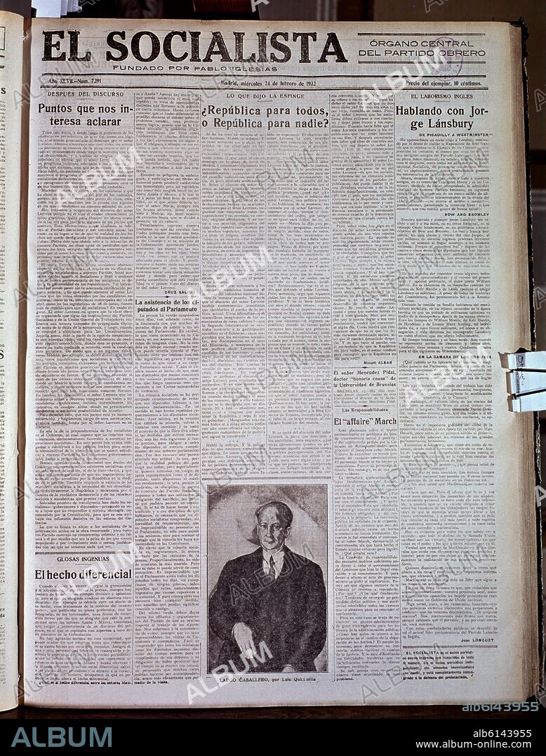 PERIODICO EL SOCIALISTA - 1932 - II REPUBLICA ESPAÑOLA.