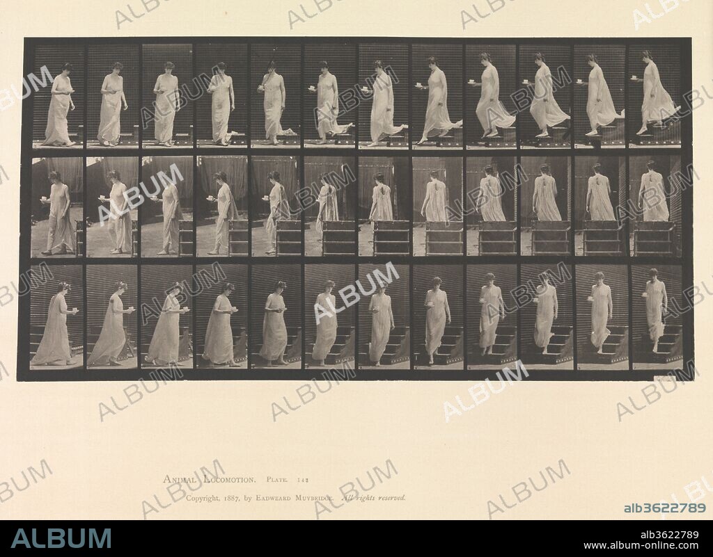 Animal Locomotion.  An Electro-Photographic Investigation... of Animal Movements.  Commenced 1872 - Completed 1885.  Volume VI, Woman (Semi-Nude and Transparent Drapery) Children. Artist: Eadweard Muybridge (American, born Britain, 1830-1904). Date: 1880s.