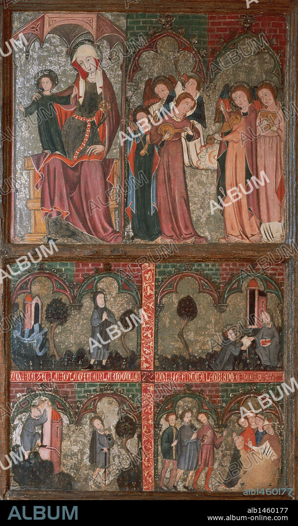 Altarpiece of San Millan de la Cogolla. Detail depicting scenes from the life of San Millan and Virgin. La Rioja Museum. Logrono.