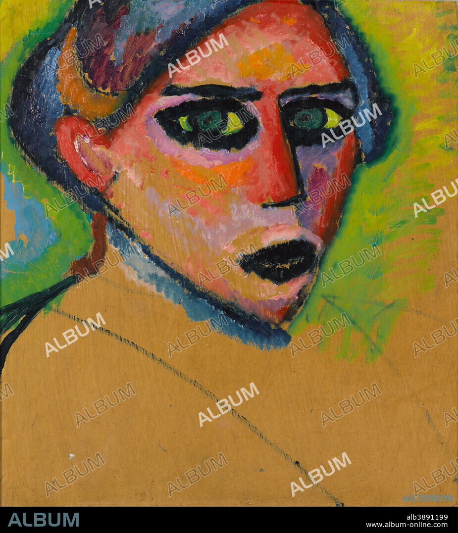 ALEXEJ VON JAWLENSKY. Woman's face. Date/Period: Ca. 1911. Painting. Oil on cardboard. 78.5 × 75 cm (30.9 × 29.5 in).