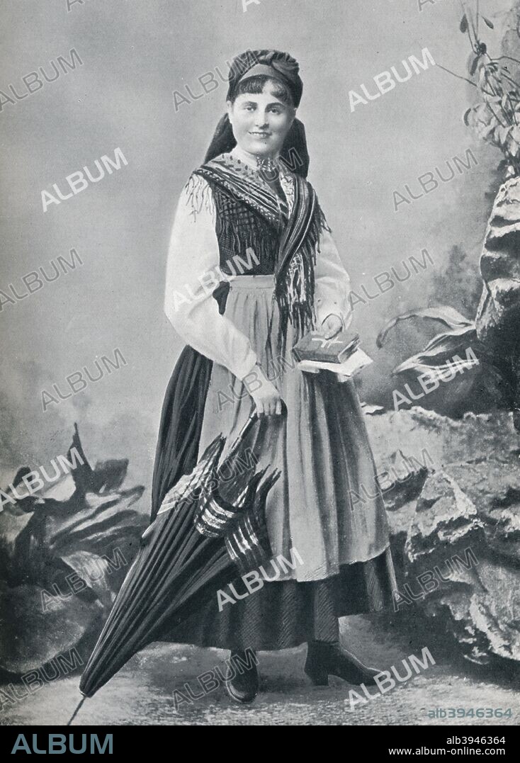 An Austrian girl in the national costume, 1912. From The Living Races of Mankind, Vol. II. [Hutchinson & Co, London, 1912].