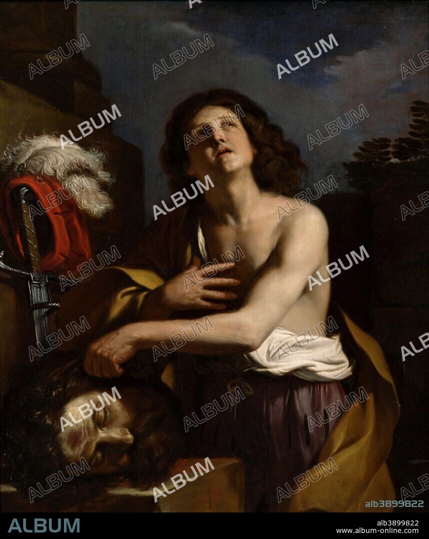 GUERCINO (GIOVANNI FRANCESCO BARBIERI). David with the Head of Goliath. Date/Period: Ca. 1650. Painting. Oil on canvas Oil on canvas. Height: 1,205 mm (47.44 in); Width: 1,020 mm (40.15 in).