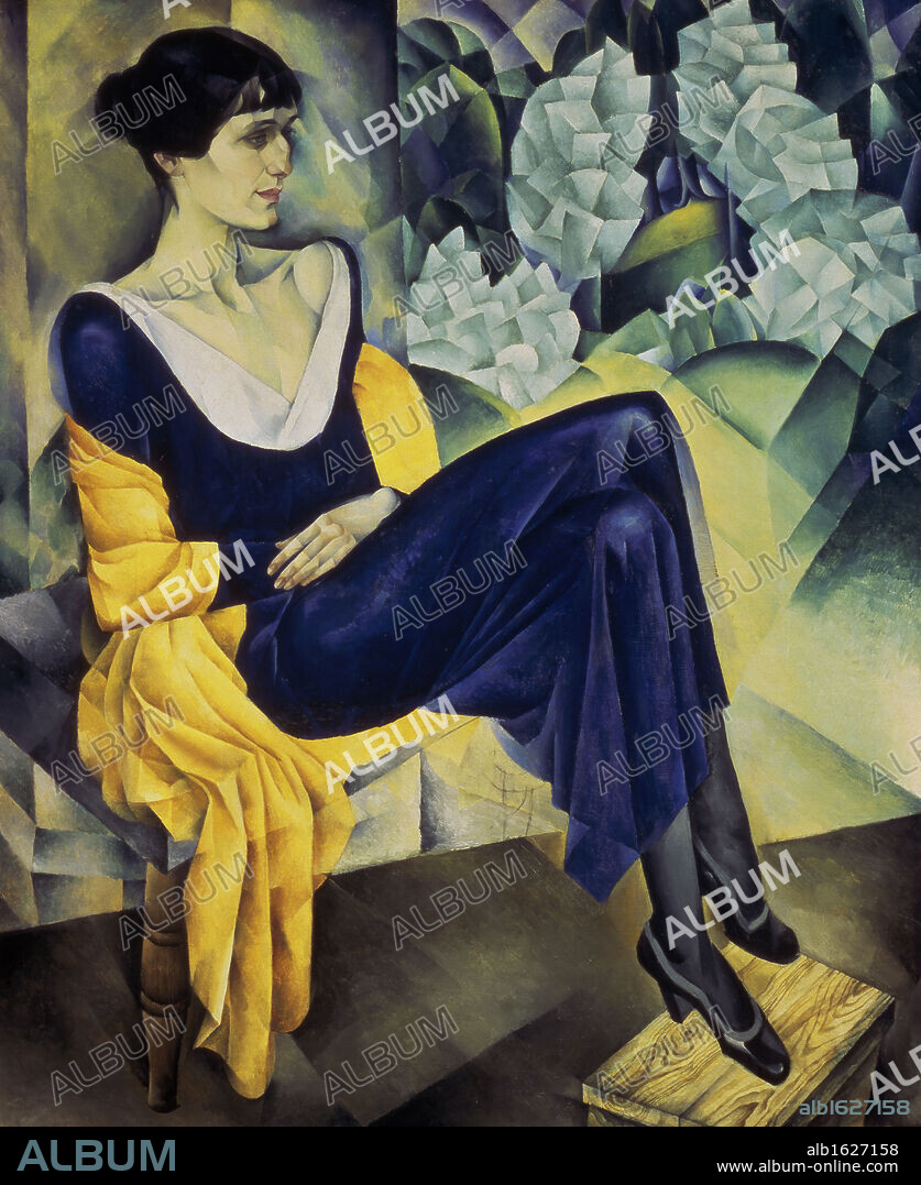 NATAN ALTMAN. Portrait of Anna Akhmatova by Nathan Altman, 1914, 1889-1970, Russia, St. Petersburg, State Russian Museum.