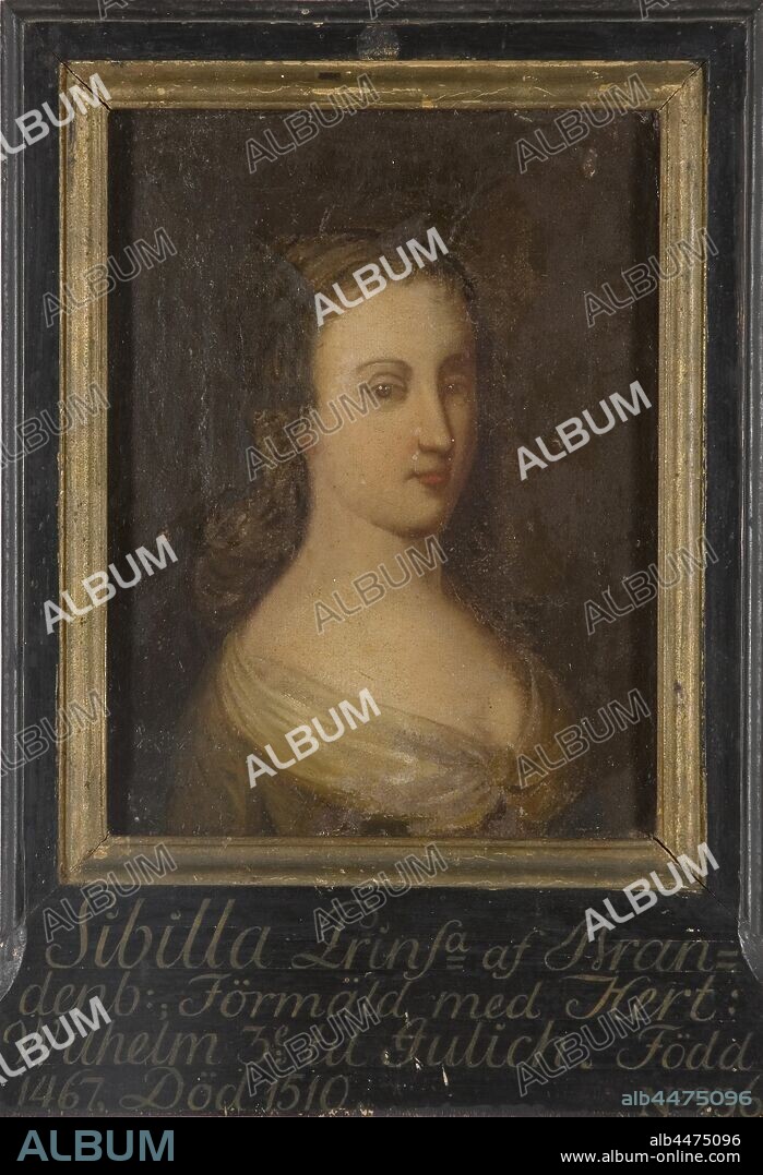 Princess Sibylla, Sibylla, 1467-1510, Princess of Brandenburg duchess of Jülich and Berg, painting, Sibylle of Brandenburg, oil on canvas, Height, 27 cm (10.6 inches), Width, 22 cm (8.6, inches).