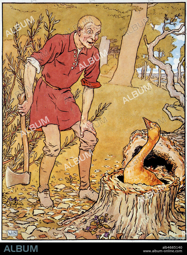 L'oie d'Or , Conte des freres Grimm, illustration BROOK LESLIE L. (1862-1940) vers 1900. Credit Collection KHARBINE TAPABOR.