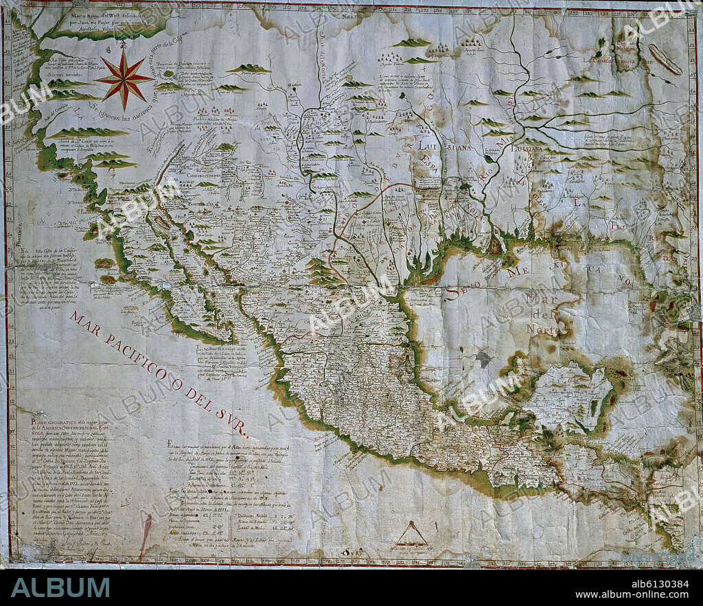 ALZATE. MAPA DE NUEVA ESPAÑA 1767 (MEJICO Y SUR DE EEUU).
