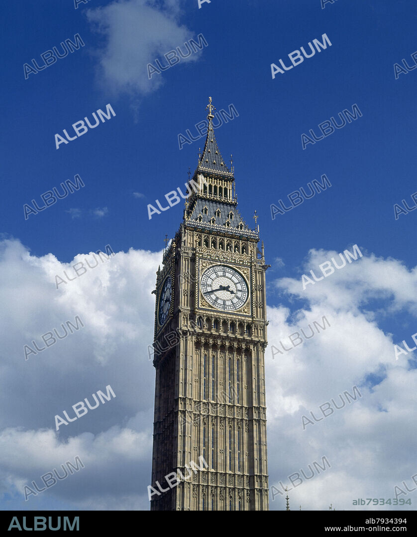 CHARLES BARRY 1795-1860 / AUGUSTUS PUGIN. TORRE BIG BEN-GRAN RELOJ-ESTRUCTURA GOTICA.