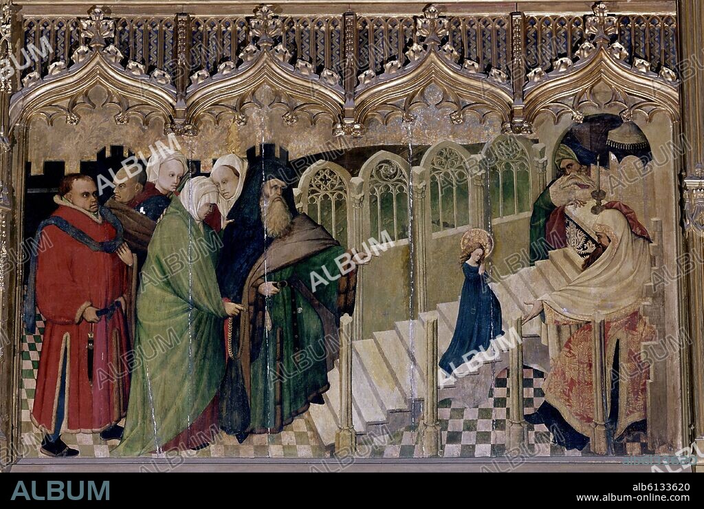 NICOLAS FRANCES (1424-1468). DET- ALTAR MAYOR-RETABLO - PRESENTACION DE LA VIRGEN-S XV-GOTICO INTERNACIONAL.
