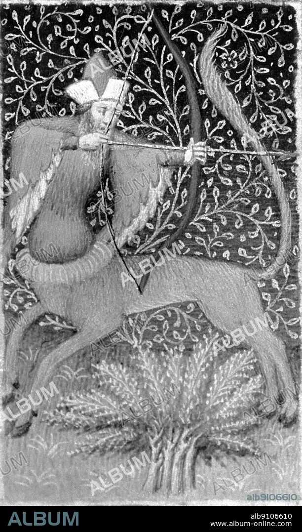 Tarot card - Sagittarius the centaur, half archer and half horse, is associated with Temperance in modern interpretations.