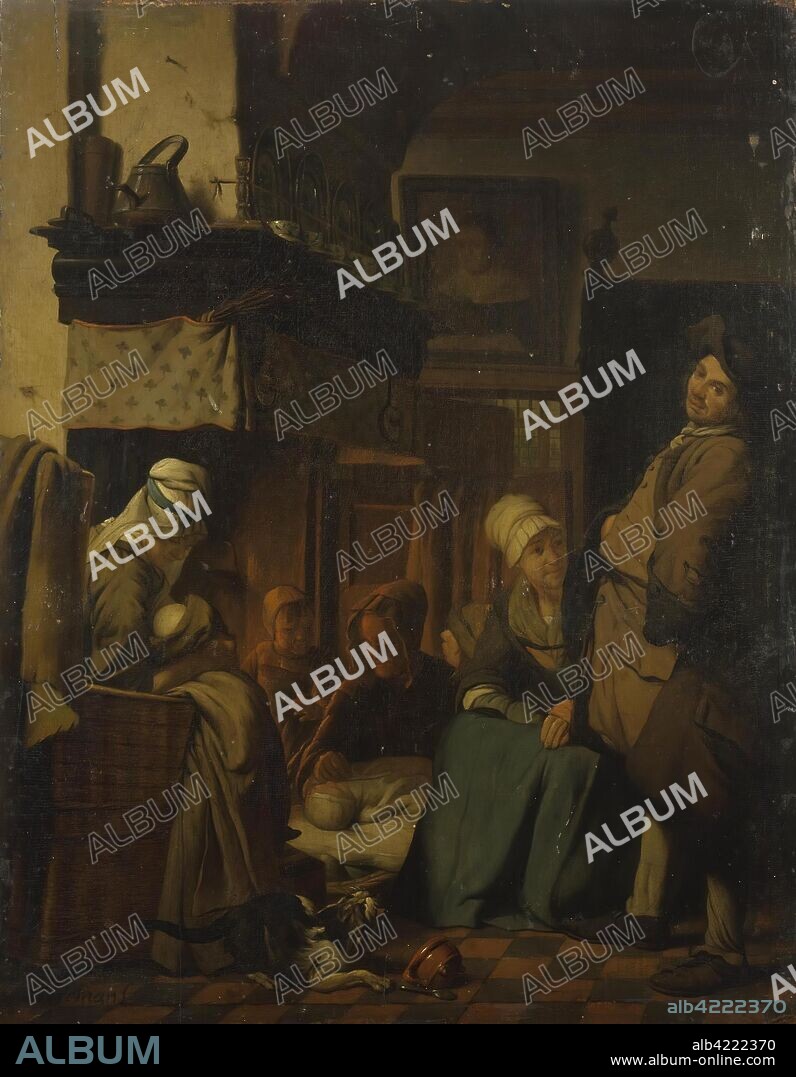 JAN JOSEPH HOREMANS I. 'A Genre Scene'. Flanders. Dimensions: 29x37,5 cm.