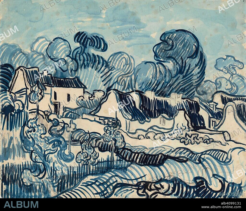 VINCENT VAN GOGH. Landscape with Houses. Date: May 1890, Auvers-sur-Oise. Dimensions: 44.0 cm x 54.4 cm.