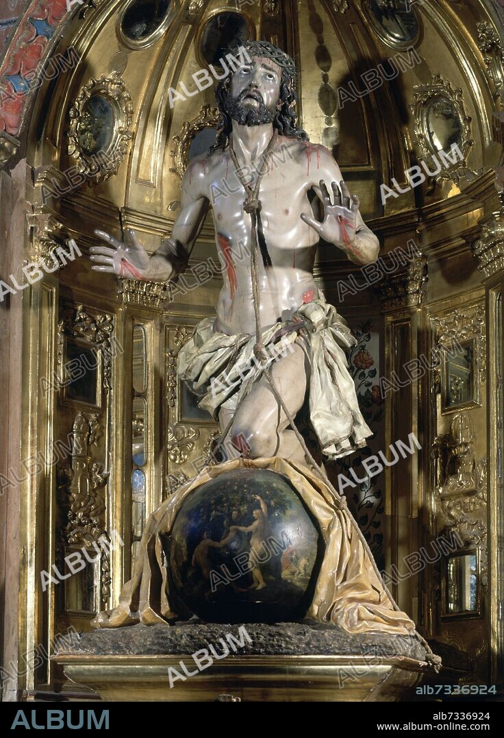 LUIS SALVADOR CARMONA (1709/1767). CRISTO DEL PERDON - 1755 - MADERA POLICROMADA - BARROCO ESPAÑOL.