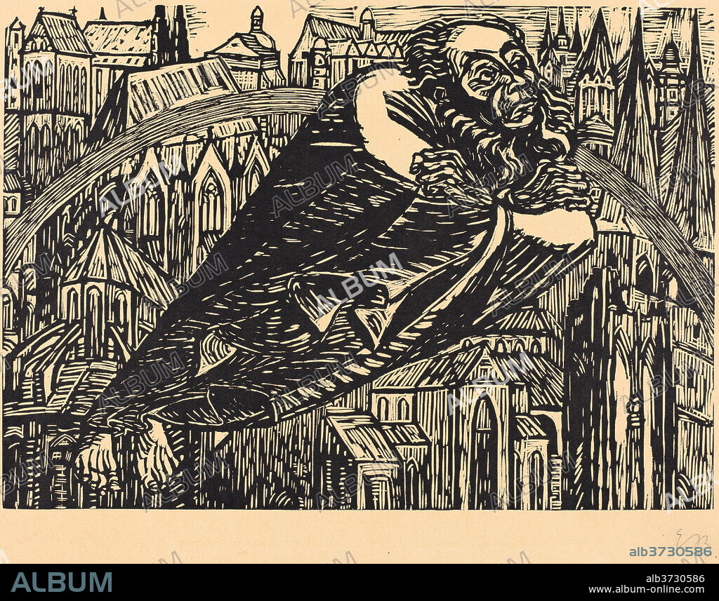 ERNST BARLACH. The Cathedrals. Dated: 1920. Dimensions: image: 25.5 x 36 cm (10 1/16 x 14 3/16 in.). Medium: woodcut.