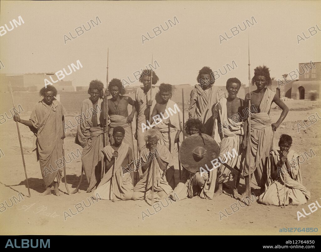 ANTONIO BEATO. The Beherians / Les Bieharins, 1880-1889.   Additional Info: Group portrait.