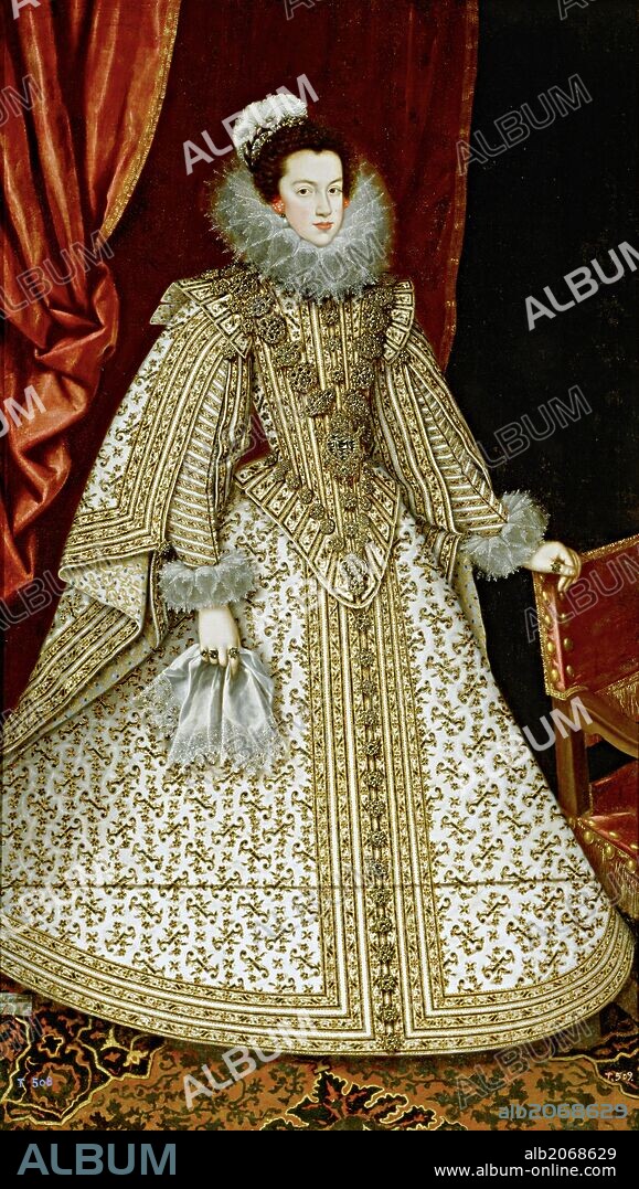 Rodrigo de Villandrando / 'Isabel de Borbón, futura reina de España', Hacia 1620, Escuela Española, Óleo sobre Lienzo, 201 cm x 115 cm, P07124.