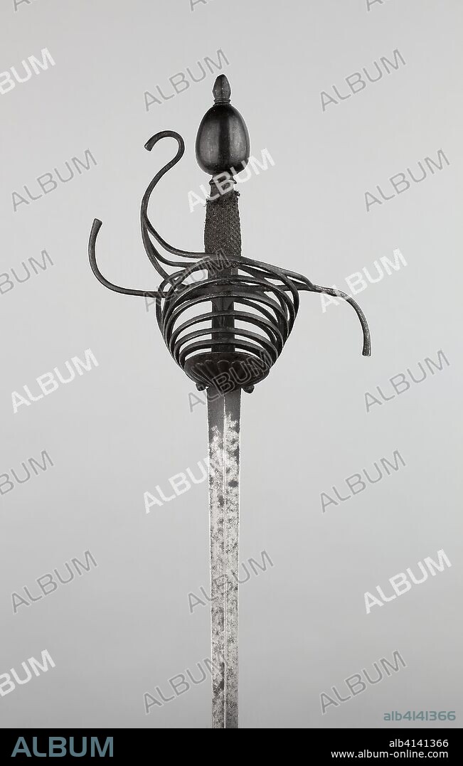 Rapier with Scabbard. Southern European, possibly Spanish. Date: 1620-1650. Dimensions: Overall L. 141 cm (55 1/2 in.). Steel. Origin: Europe, southern.
