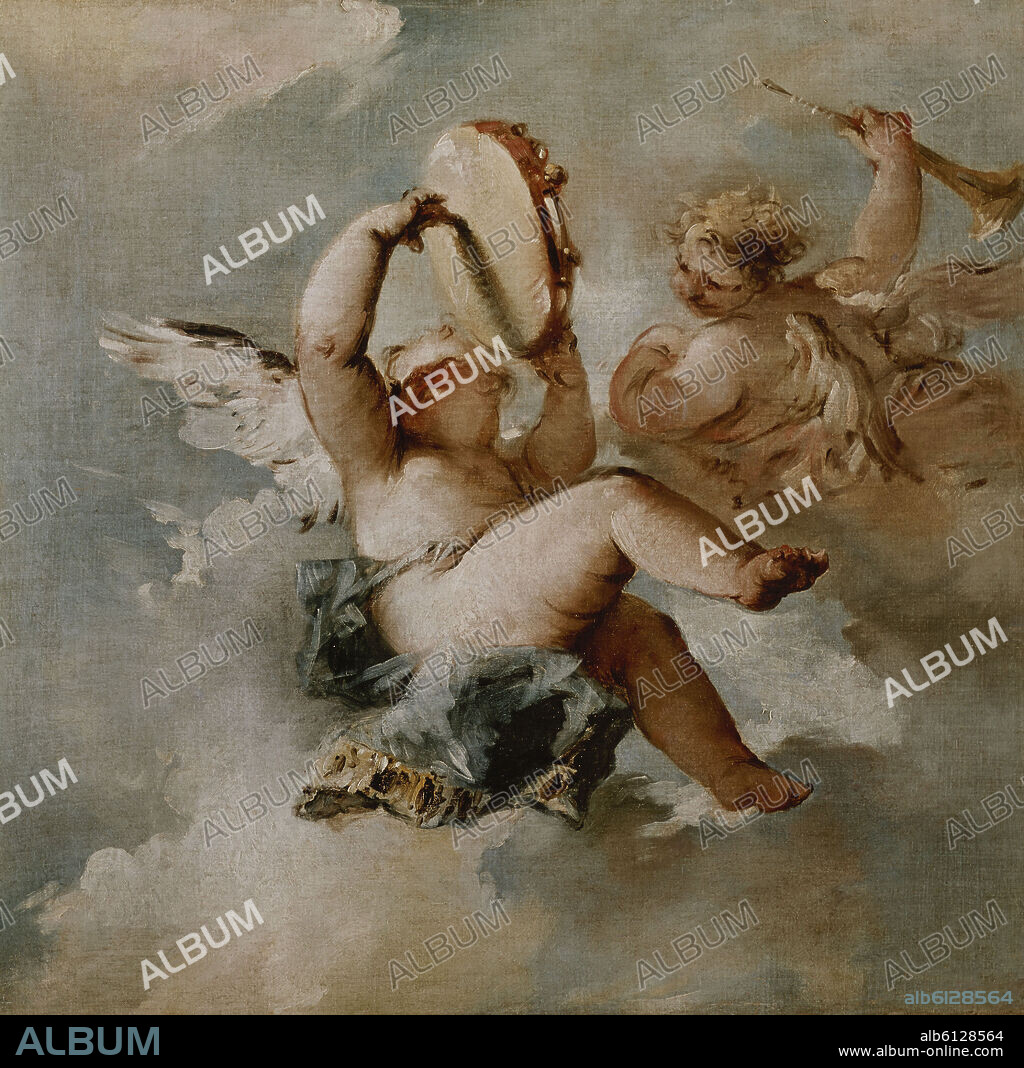 FRANCESCO GUARDI (1712-1793). ANGELES CON INSTRUMENTOS MUSICALES - SIGLO XVIII.