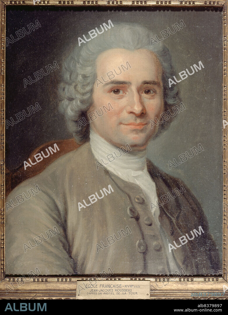 MAURICE-QUENTIN DE LA TOUR. Portrait de Jean-Jacques Rousseau (1712-1778), écrivain et philosophe, After 1753.