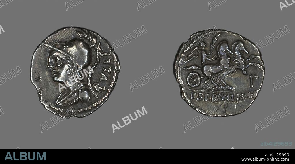 ANCIENT ROMAN. Denarius (Coin) Depicting the Goddess Minerva. Roman. Date: 100 BC. Dimensions: DIam. 2 cm; 3.76 g. Silver. Origin: Roman Empire.