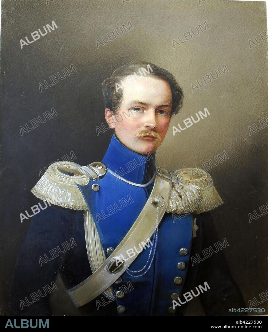 WOLDEMAR HAU. 'Portrait of Crown Prince Friedrich Wilhelm Alexander Herzog von Württemberg'. Russia, 1837. Dimensions: 19,3x16,4 cm.
