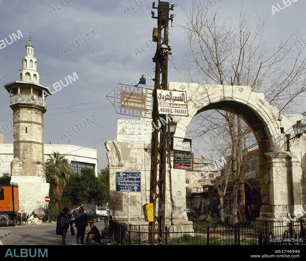 Syria. Damascus. Roman Triumphal Arch on the Straight Street.