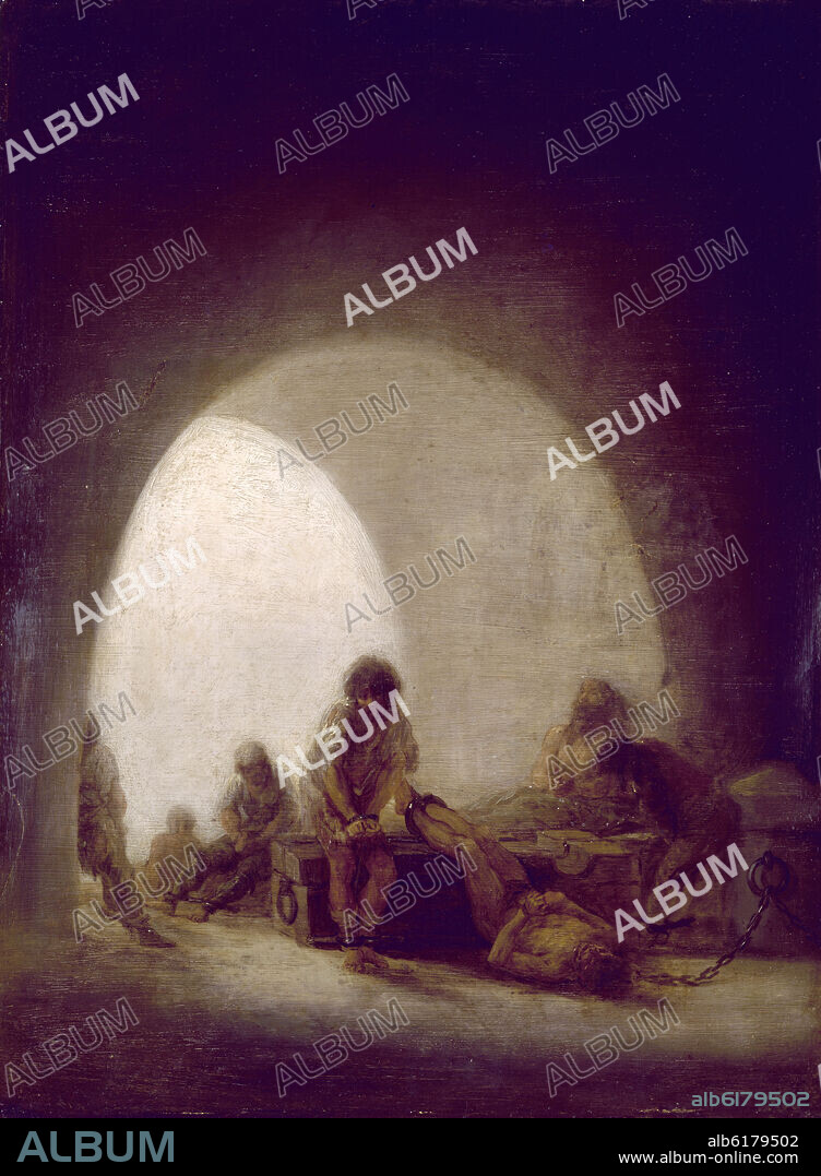 FRANCISCO DE GOYA. ESCENA DE PRISION-1801/14- 43x32 CM OLEO SOBRE HOJALATA.