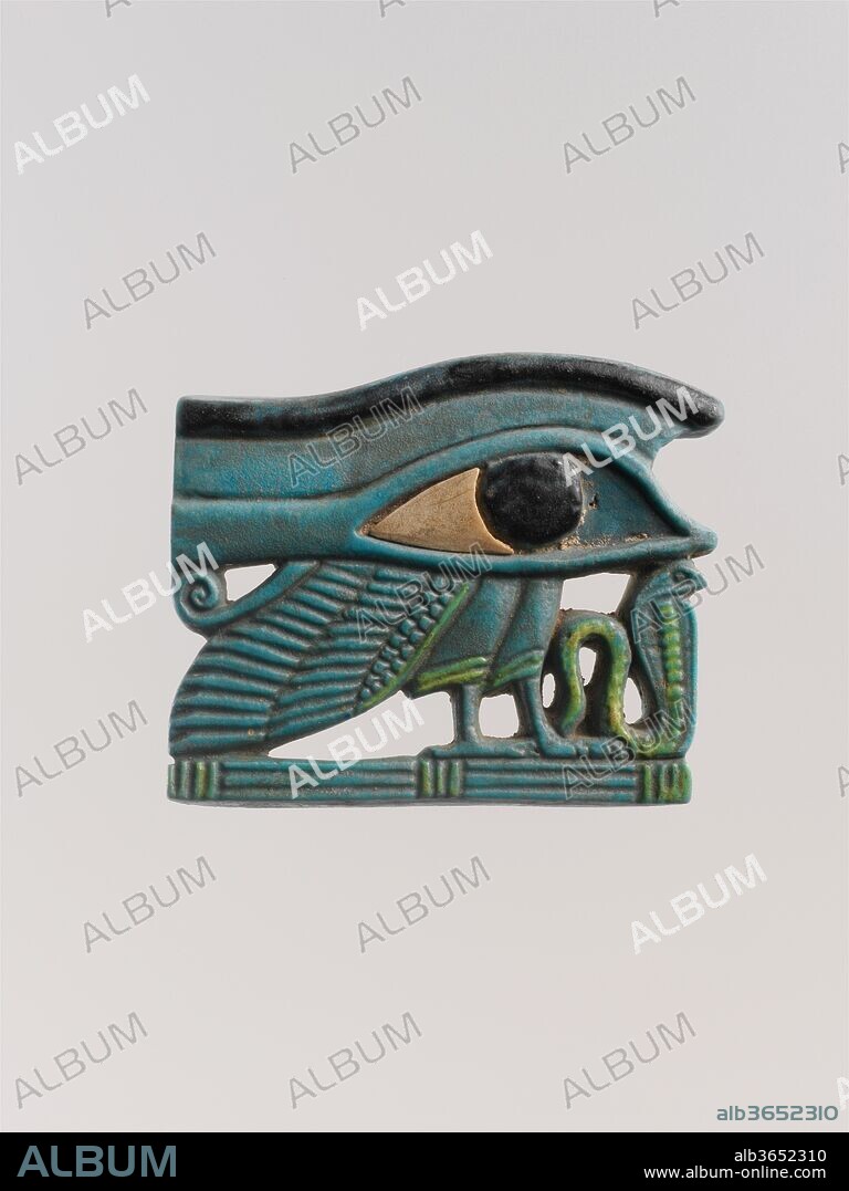 Wedjat eye Amulet. Dimensions: H. 5.1 cm (2 in); W. 6.4 (2 1/2 in); Th. 0.9 cm (3/8 in). Dynasty: Dynasty 27-30. Date: 525-332 B.C..