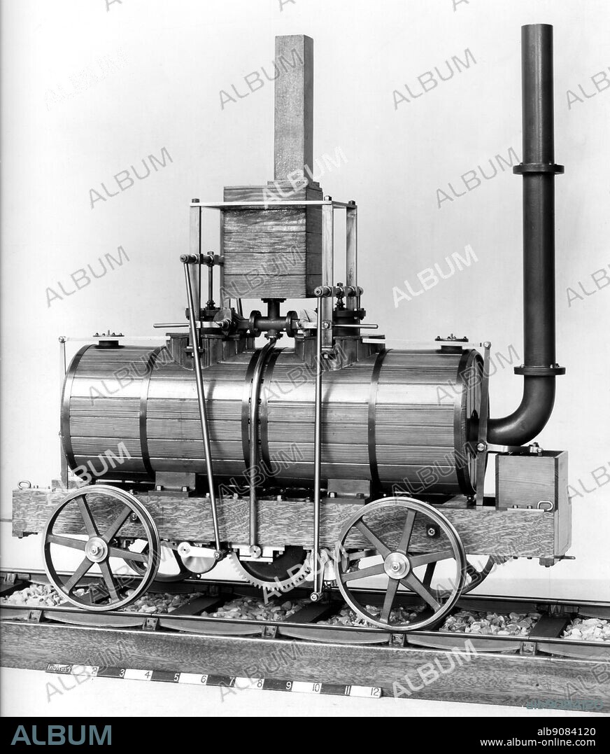 Model of Blenkinsons locomotive 1812 (right side) - John Blenkinsop (1783-1831) was an English mining engineer and an inventor in the area of steam locomotives, who designed the first practical railway locomotive. © TopFoto.